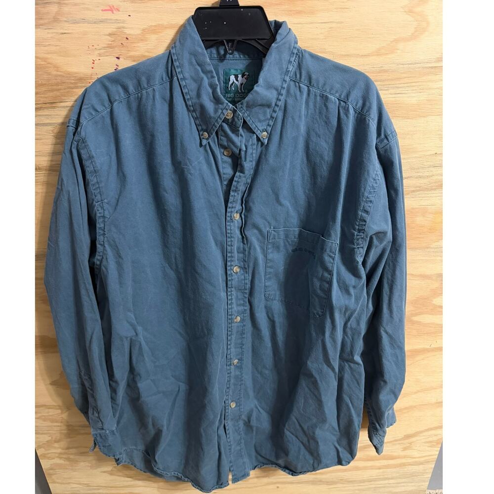 Vintage Y2K Men's Big Dogs Button Down Shirt Medium Dadcore